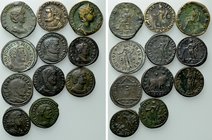 11 Roman Coins; Most WIth Collectors Tickets.