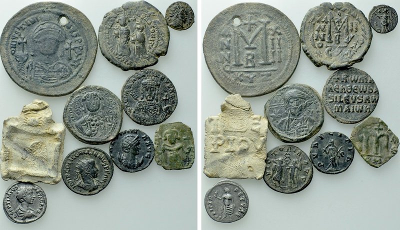10 Byzantine and Roman Coins. 

Obv: .
Rev: .

. 

Condition: See picture...