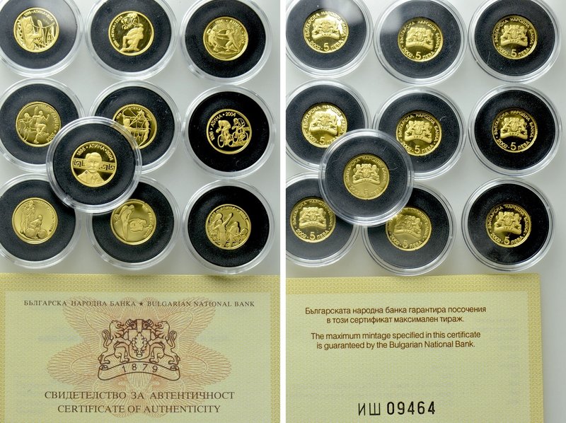 10 GOLD Coins of Bulgaria.

Obv: .
Rev: .

.

Each Coin 1.24 gr. (999/100...