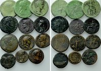12 Roman Coins; Sesterti, Asses etc..