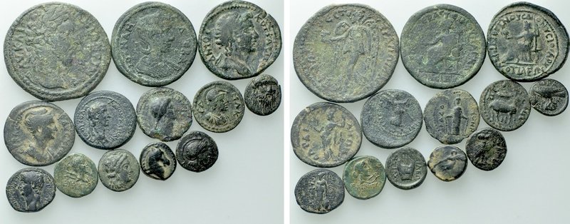 13 Greek and Roman Provincial Coins. 

Obv: .
Rev: .

. 

Condition: See ...