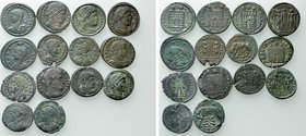 14 Late Roman Coins; All With Collectors Ticket.