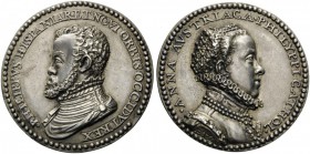 European Medals from 1513 to 1788 
 The Low Countries, Bruxelles. Philip II, 1556-1598. Medal (Silver, 39mm, 21.45 g 12), on his marriage to his four...