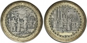 European Medals from 1513 to 1788 
 Netherlands, North Holland - The Dutch Republic. Amsterdam . Circa 1640. Wedding Medal (Silver, parcel-gilt, 67mm...