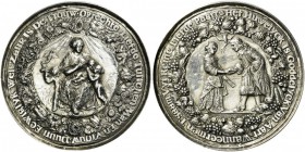 European Medals from 1513 to 1788 
 Netherlands, The Dutch Republic. Plaquettepenning (Silver, 78mm, 64.47 g 12), marriage medal, Amsterdam, P. van A...