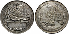 European Medals from 1513 to 1788 
 Netherlands, The Dutch Republic. Plaquettepenning (Silver, 77.5mm, 91.44 g 12), on the death of Captain David Zwe...