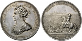 European Medals from 1513 to 1788 
 Great Britain. Anne, 1702-1707-1714. Medal (Silver, 43mm, 37.35 g 12), on the forcing of the French lines in Flan...