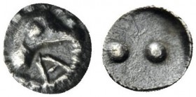GREEK COINS 
 SICILY 
 Akragas. Circa 450/440-420 BC. Dionkion (Silver, 4 mm, 0.09 g). Eagle’s head to right; below, Α. Rev. Two pellets. Cf. Mangan...