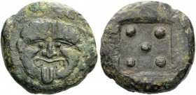 GREEK COINS 
 SICILY 
 Himera. Circa 430-420 BC. Pentonkion (Bronze, 27mm, 25.60 g). Facing gorgoneion with open mouth, protruding tongue and promin...