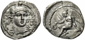GREEK COINS 
 SICILY 
 Morgantina. Circa 339/8-317 BC. 1 1/4 Litra (Silver, 13mm, 0.83 g 12). ΜΟΡΓΑ – Ν – ΤΙ – ΝΩ – Ν Head of Athena facing three- q...