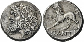 GREEK COINS 
 CIMMERIAN BOSPOROS 
 Pantikapaion. Circa 303-293 BC. Hexadrachm (Silver, 27mm, 23.72 g 12). Bearded head of Pan to left, wearing an iv...