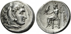 GREEK COINS 
 KINGS of MACEDON 
 Alexander III ‘the Great’, 336-323 BC. Drachm (Silver, 18mm, 4.25 g 12), struck under Philip III, Side, 323-317. He...