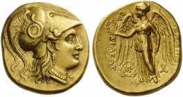 GREEK COINS 
 KINGS of MACEDON 
 Alexander III ‘the Great’, 336-323 BC. Stater (Gold, 18mm, 8.54 g 12), struck under Antigonos Monophthalmos, Babylo...