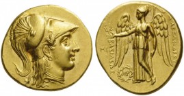 GREEK COINS 
 KINGS of MACEDON 
 Alexander III ‘the Great’, 336-323 BC. Stater (Gold, 19mm, 8.55 g 10), Babylon (?), c. 311-305. Head of Athena to r...