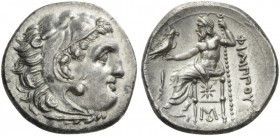 GREEK COINS 
 KINGS of MACEDON 
 Philip III Arrhidaios, 323-317 BC. Drachm (Silver, 17mm, 4.14 g 12), Abydos. Head of Herakles to right in lionskin ...