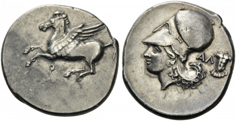 GREEK COINS 
 CORINTHIA 
 Corinth. Circa 375-300 BC. Stater (Silver, 22mm, 8.6...