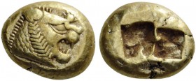 GREEK COINS 
 KINGS of LYDIA 
 Alyattes II to Kroisos, c. 610-546 BC. Trite (Electrum, 12x9mm, 4.76 g), Sardes. Head of lion to right, with open jaw...