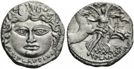 ROMAN COINS 
 L. Plautius Plancus, Denarius (Silver, 19mm, 3.52 g 5), Rome, 47 BC. L PLAVTIVS Head of Medusa facing, her hair in dissarray. Rev. PLAN...