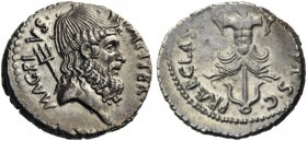ROMAN COINS 
 Sextus Pompey, Denarius (Silver, 19mm, 3.61 g 5), military mint in Sicily, 42-40 BC. MAG.PIVS. - IMP.ITER. Diademed and bearded head of...