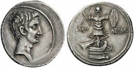 ROMAN COINS 
 -, Denarius (Silver, 18mm, 3.86 g 10), Brundisium or Rome, 29-27. Bare head of Octavian to right. Rev. IMP CAESAR Military trophy, with...