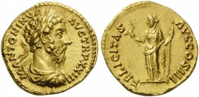 ROMAN COINS 
 Marcus Aurelius, 161-180. Aureus (Gold, 18mm, 7.28 g 6), Rome, December 168 - December 169. M ANTONINVS AVG TR P XXIII Laureate, draped...