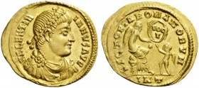 ROMAN COINS 
 Valentinian I, 364-375. 1½ Scripulum (Gold, 16mm, 1.75 g 6), Antioch, 364-367. VALENTIN - IANVS AVG Pearl-diademed, draped and cuirasse...