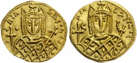 BYZANTINE AND EARLY MEDIEVAL COINS 
 Irene, 797-802. Solidus (Gold, 21mm, 3.72 g 6), Syracuse, 798-802. IRIn bASILIS Crowned bust of Irene facing, we...
