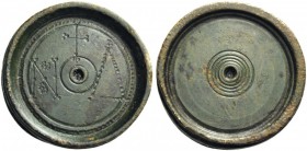 The Eparch Collection of Roman, Byzantine and Islamic Weights 
 BYZANTINE COIN WEIGHTS 
 Circa 6th-7th century. Weight of 4-nomismata (Brass, 28x4mm...