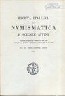 Rivista Italiana di Numismatica. Milano, 1971. Pp.362, ill. e tavv. nel testo. ril. ed. rara