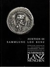 NUMISMATIK LANZ. Munich, 23/11/1998. Auktion 88: Sammlung Leo Benz. Romische Republik. Brossura editoriale, 112 pp. + 43 eccellenti tavv. b/n + 6 tavv...