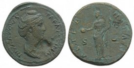 Faustina senior (wife of Antoninus Píus 141-161 AD) Æ As Roma 11.64g. Obv. DIVA AVGVSTA FAVSTINA bust right. Rev. AETERNITAS The Providence standing o...