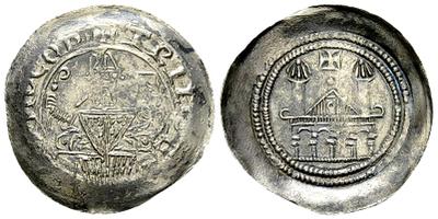 ITALY, Trieste, Wolcango (1190-1199). AR Denaro (22 mm, 1.08g). Obv. TRIEST EPIS...