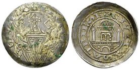 ITALY, Trieste. Givardo (1199-1212). AR Denaro (20 mm, 1.17g). Obv. GIVARDO EPISCO, The Bishop sitting in front with a pastoral and a closed book. Rev...