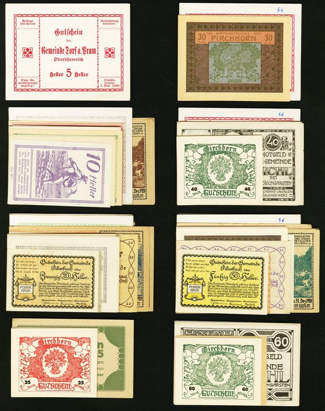 Austria Notgeld Group Lot of 195 Examples About Uncirculated-Crisp Uncirculated....