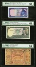Lot Of Three PMG Graded Examples From Brunei,Pakistan & Azerbaijan. Brunei Government of Brunei 1 Ringgit 1967 Pick 1a PMG Choice Uncirculated 64 EPQ;...