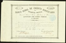 Costa Rica Banco Rural de Credito Hipotecario 100 Pesos 1.1.1873 Pick S218 Very Fine. 

HID09801242017