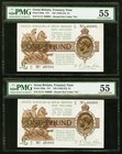 Great Britain Treasury Note 1 Pound ND (1922-23) Pick 359a Two Consecutive Examples PMG About Uncirculated 55. 

HID09801242017