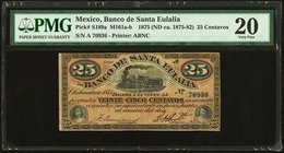 Mexico Banco de Santa Eulalia 25 Centavos 1875 (ND ca. 1875-82) Pick S189a M161 PMG Very Fine 20. 

HID09801242017