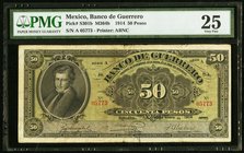 Mexico Banco de Guerrero 50 Pesos 15.1.1914 Pick S301b M364b PMG Very Fine 25. 

HID09801242017