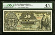 Mexico Banco De Jalisco 20 Pesos 26.3.1914 Pick S322c M388c PMG Choice Extremely Fine 45. 

HID09801242017