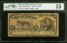 Mexico Banco de Nuevo Leon 5 Pesos 20.2.1907 Pick S360c M434c PMG Choice Fine 15. 

HID09801242017