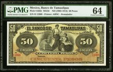 Mexico Banco de Tamaulipas 50 Pesos ND (1902-14) Pick S432r M523r Remainder PMG Choice Uncirculated 64. 

HID09801242017