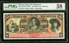 Mexico Banco De Zacatecas 100 Pesos ND (1891-1912) Pick S479r M579r Remainder PMG Choice About Unc 58. 

HID09801242017