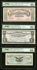 Mexico Revolutionary 5; 1 (2) Pesos 10.2.1914; 28.5.1913; 27.1.1914 Pick S532A; S625c; S645 Three Examples PMG Gem Uncirculated 65 EPQ; Choice Uncircu...