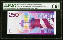 Netherlands Nederlandsche Bank 250 Gulden 1985 (ND 1986) Pick 98 PMG Gem Uncirculated 66 EPQ. 

HID09801242017