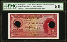 Portuguese India Banco Nacional Ultramarino 50 Rupias 29.11.1945 Pick 38 PMG About Uncirculated 50 EPQ. Two POCs.

HID09801242017