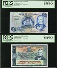 Scotland Bank of Scotland; British Linen Bank 5 Pounds 10.8.1970; 16.6.1964 Pick 112a; 167b Two Examples PCGS Choice About New 55PPQ. 

HID09801242017