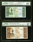 South Africa South African Reserve Bank 10; 20 Rand ND (1985-90); ND (1982-85) Pick 120d* Replacement; 121c Two Examples PMG Superb Gem Unc 67 EPQ. 

...