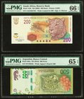South Africa South African Reserve Bank 200 Rand ND (2005) Pick 132b PMG Gem Uncirculated 66 EPQ. Argentina Banco Central 500 Pesos ND (2016) Pick 365...