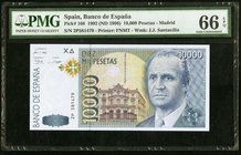 Spain Banco de Espana 10,000 Pesos 1992 (ND 1996) Pick 166 PMG Gem Uncirculated 66 EPQ. 

HID09801242017
